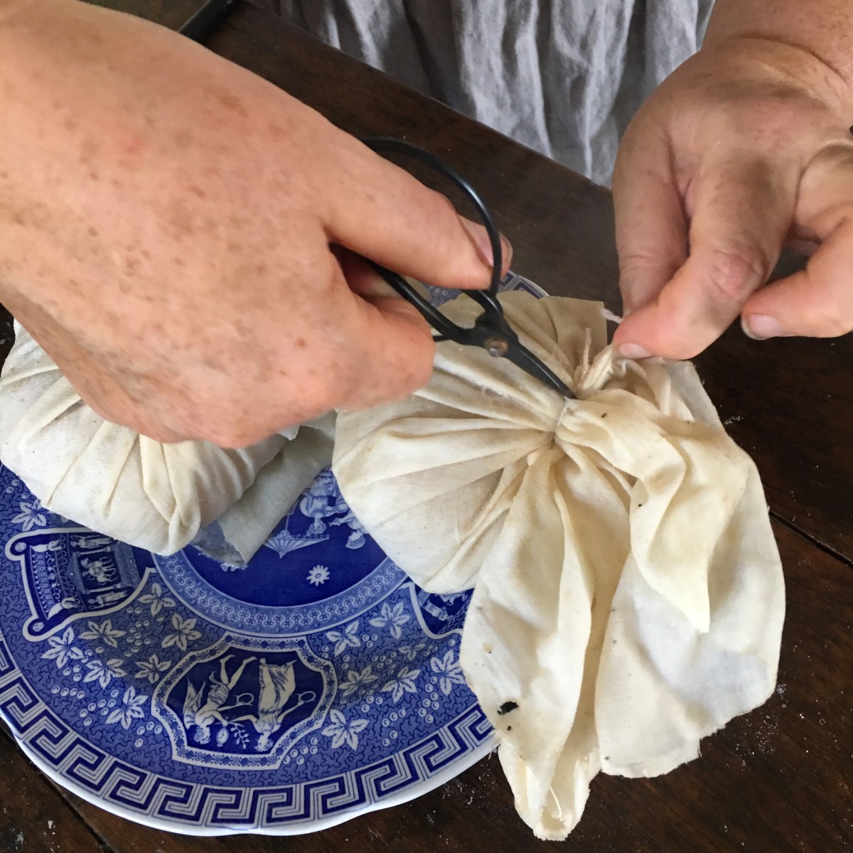 Opening cooked Apple Dumplings