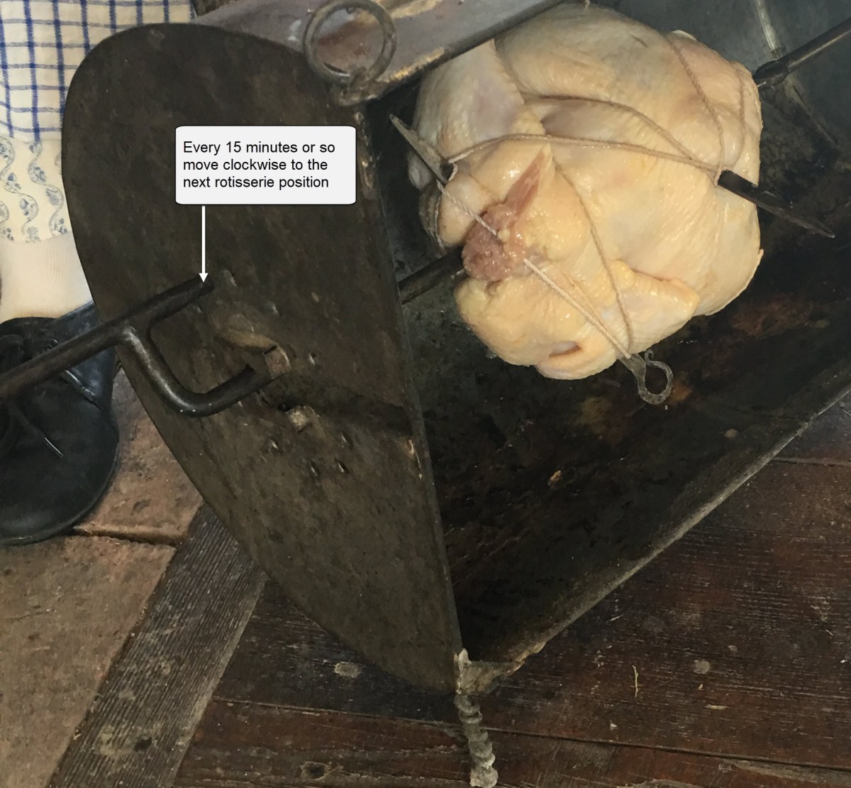 Move rotisserie clockwise