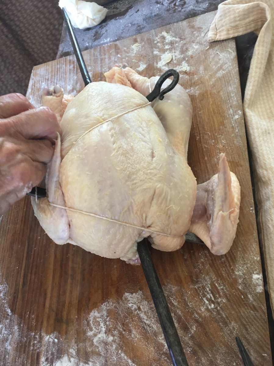 Tie chicken in place