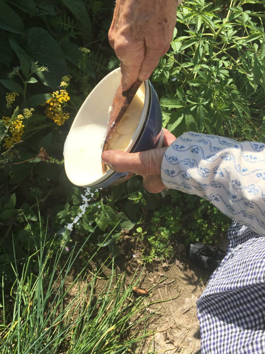 Drain after rinsing butter
