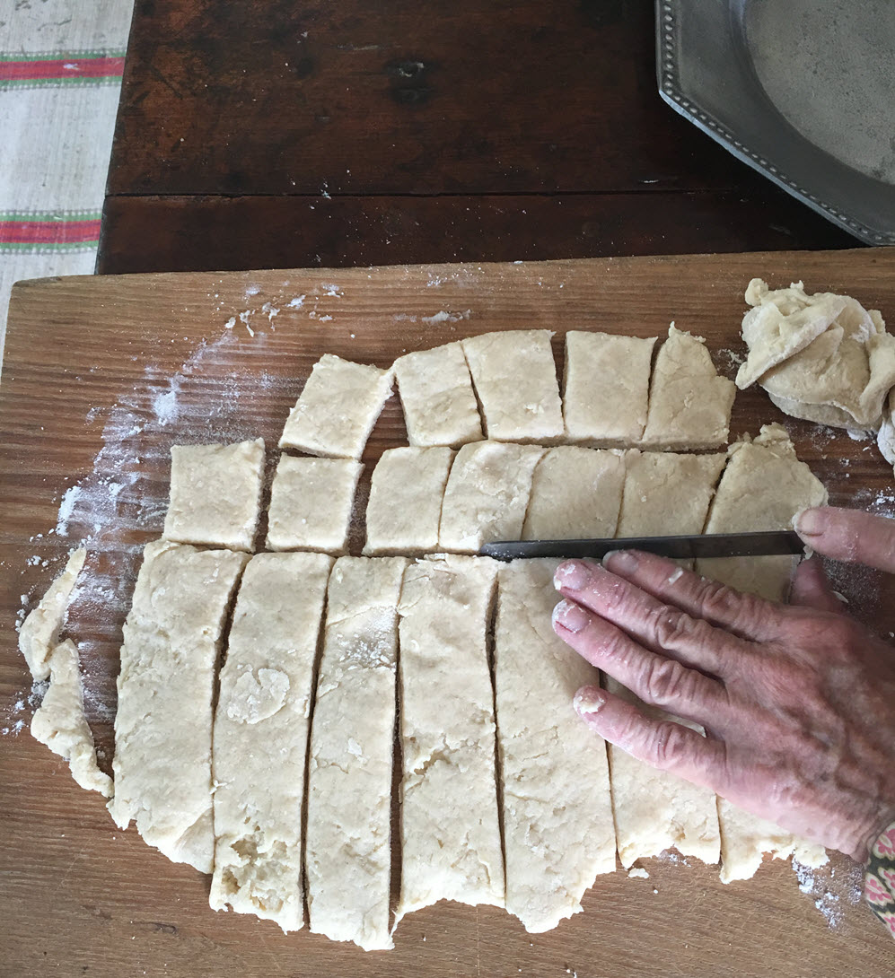 Cut the dough into shapes for frying