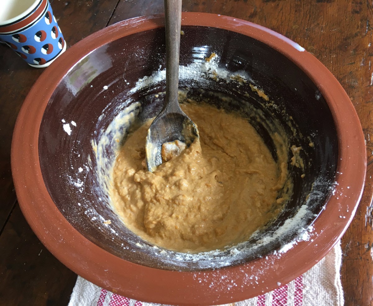 Mix wet and dry ingredients together