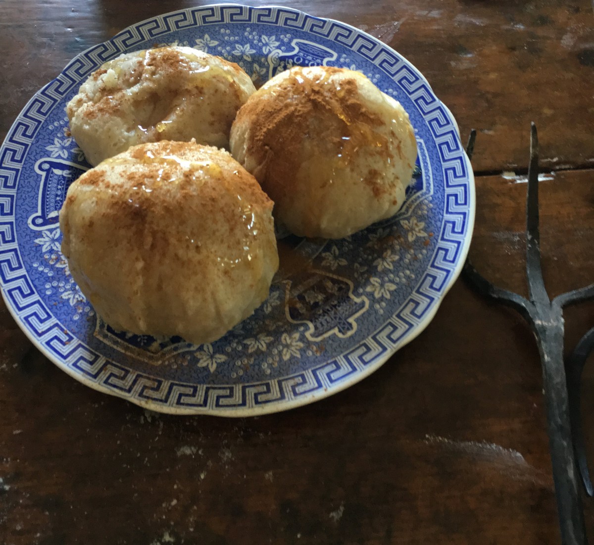 Honey on top of dumplings