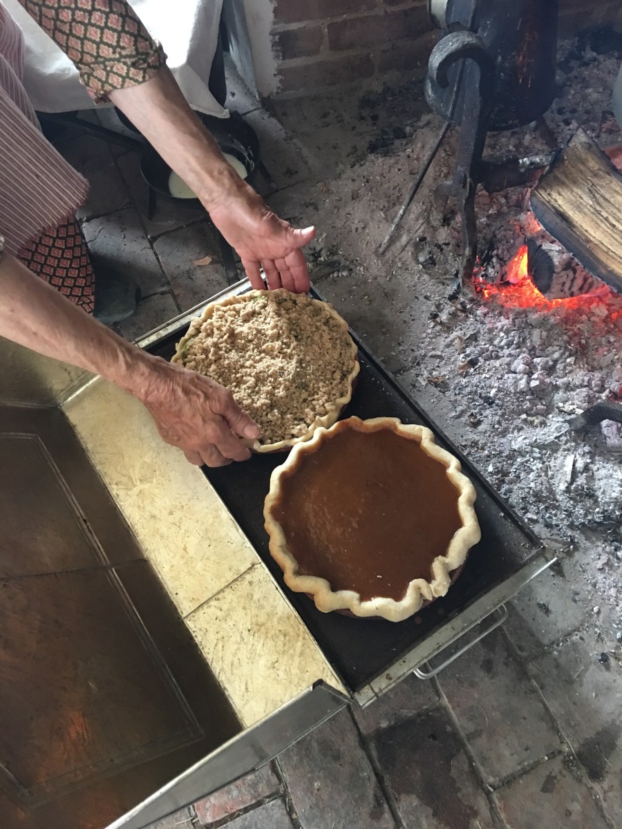 Place pie in the Baker