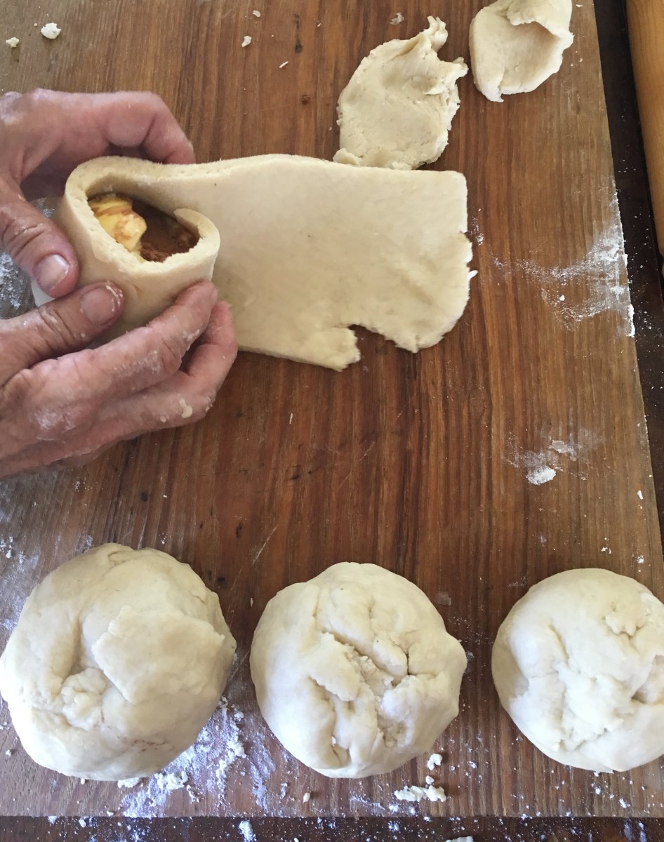Roll apple in dough